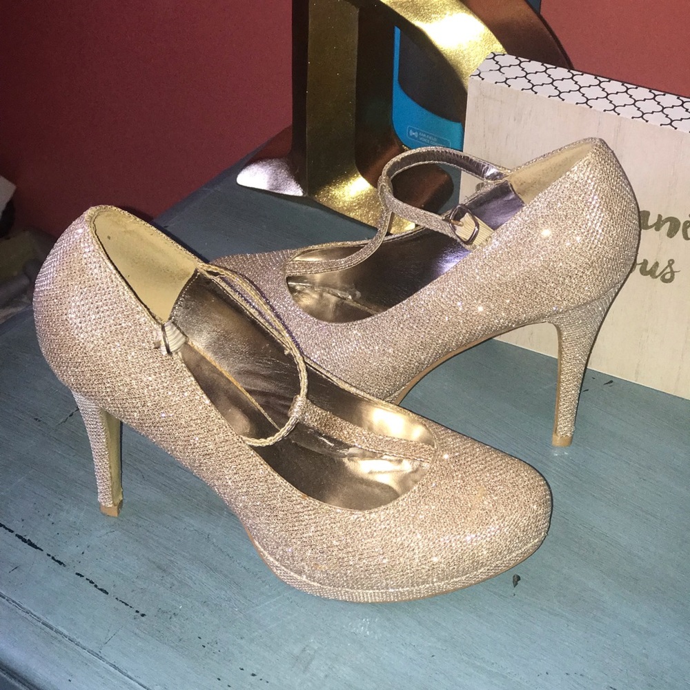 Champagne Glitter Sparkle Heels